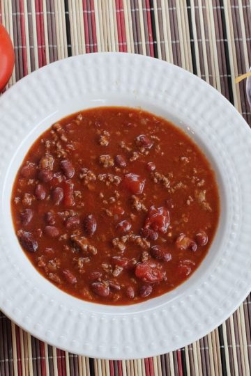 Chili con carne met kidneybonen en witte bonen
